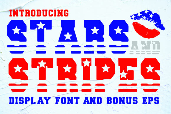 Stars and Stripes Display Font for Patriotic Crafts